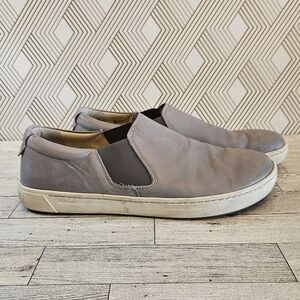 Birkenstock Barrie Leather Slip-On Shoes Unisex 41 Grey Leather